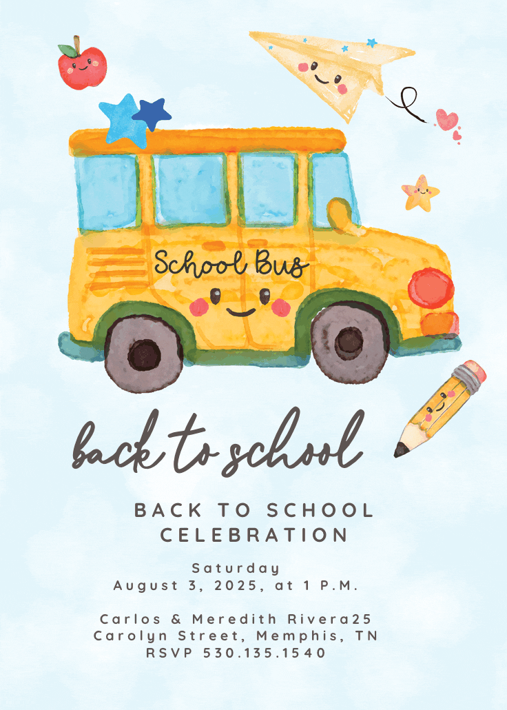 School daze - back to school invitation